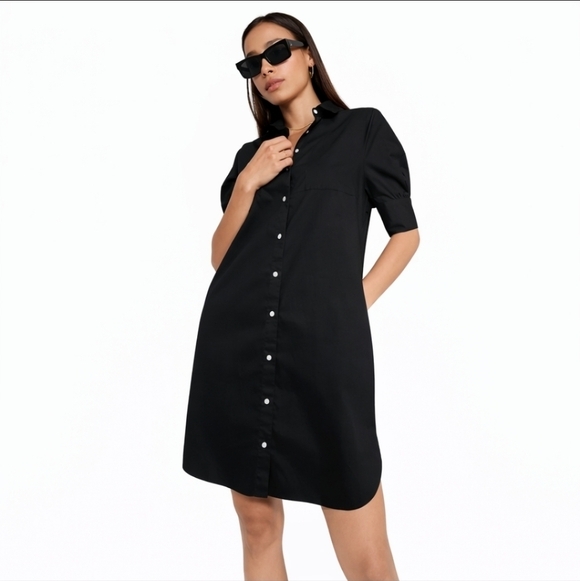 Old Navy Dresses & Skirts - Old Navy Black Button-Front Shirt Dress Size XS GUC Autumn